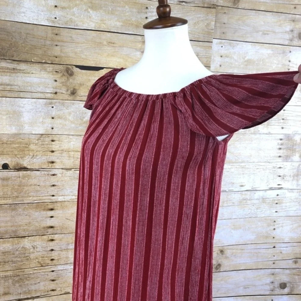 Everly Red Stripped Cap Sleeve Tunic‎ Size S